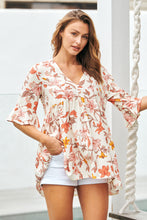 Load image into Gallery viewer, Maia 3/4 Sleeve Cream Floral Top
