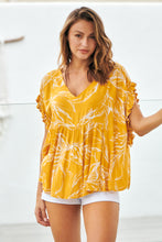 Load image into Gallery viewer, Palm Springs Yelow Frill Tee