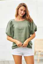 Load image into Gallery viewer, Piper Khaki Linen Batwing Top