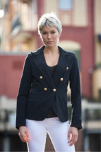 Load image into Gallery viewer, Seralo Gold Button Black Blazer