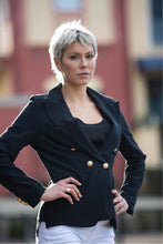 Load image into Gallery viewer, Seralo Gold Button Black Blazer