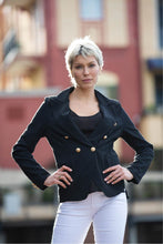 Load image into Gallery viewer, Seralo Gold Button Black Blazer