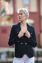 Load image into Gallery viewer, Seralo Gold Button Black Blazer